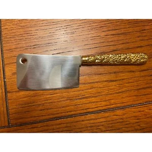 Mini cuchillo de carnicero de acero inoxidable con mango en tono dorado decoración de queso Taiwán - Imagen 1 de 3