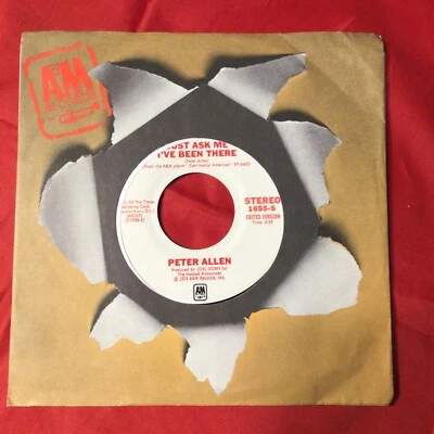45 RPM Just Ask Me I've Been There  Peter Allen  1974 Foto 1 de 4