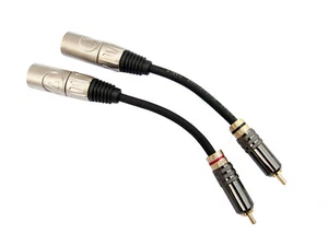 Juego de 2 cables adaptadores 15cm - XLR 3 polos macho en Cinch enchufe macho - Imagen 1 de 7