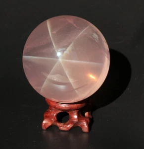 294g Top Natural Shiny Star Rose Quartz Sphere Ball Quartz Specimen Healing - Picture 1 of 12