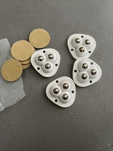 4Pcs Mini Caster Wheels Adhesive Swivel Casters Storage Container 360° Rotation - Picture 1 of 3