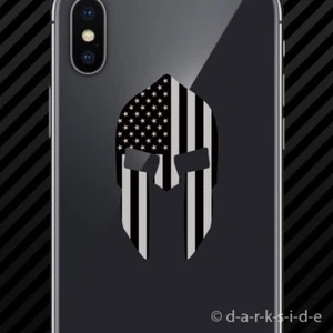 (2x) Subdued American Flag Spartan Helmet Cell Phone Sticker molon labe usa - Bild 1 von 1