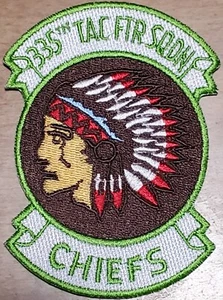 Air Force USAF 335th Chiefs Tactical Fighter Squadron Color 4" Patch Flight VTG - Picture 1 of 2