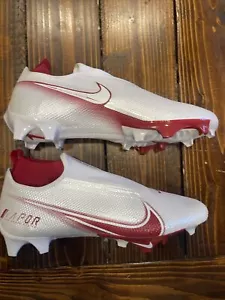 Sz 15 Men - Nike Vapor Edge Pro 360 Flyknit White Red Football Cleats CV6345-110 - Picture 1 of 7