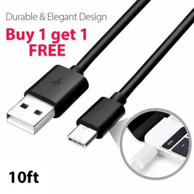 For Samsung USB Cable Type C Fast Charger For Galaxy S8 S9 S10 Plus Note 9 10ft - Image 1 of 3