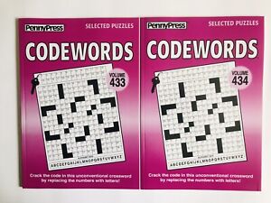 Lot of 2 CODEWORDS Penny Press Selected Dell Variety Crossword like Puzzle