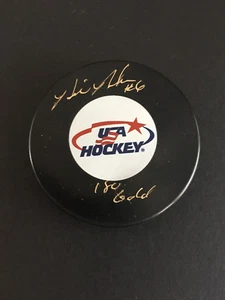 BILL BAKER AUTOGRAPHED "USA HOCKEY PUCK" J.S.A. AUTHENTICATED - Picture 1 of 4