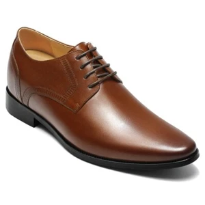 US7 CHAMARIPA 8cm/3.15" Elevator Shoes Men brown height Increase Oxford leather - Picture 1 of 7