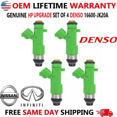 OEM 4 pcs DENSO HP UPGRADE Fuel Injectors for 2007-2014 Nissan & Infiniti I4 V6 - Image 1 of 4