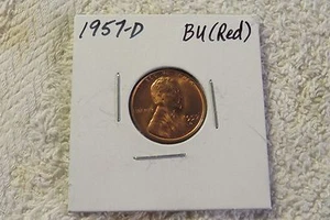 1957-D Lincoln Cent (CHOICE BU RED) - Striking Coin and Color! - Picture 1 of 3