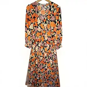 Ebby Andi Women's Size 8 Long Sleeve Floral Layer Maxi Dress. - Picture 1 of 9