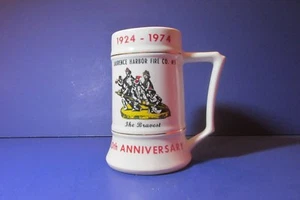 Vintage Laurence Harbor Fire Co #1 1924-1974 50th Anniversary Cup Mug Beer Stein - Bild 1 von 9