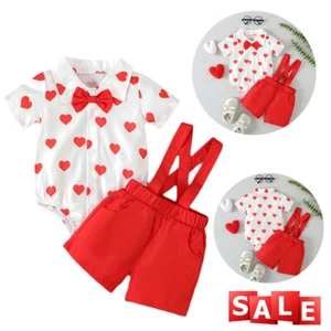 Baby Toddler Boy Wedding Christening Tuxedo Formal Suits Outfit Clothes Romper - Picture 1 of 12