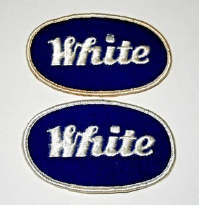 2 Vtg White Trucks Semi Trucking 4" Cloth Patch New NOS 1970s 18 Wheeler - Picture 1 of 3