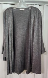 Lauren Conrad Gray Open Front Poly Rayon Spandex Poet? Sleeve Cardigan Size L - Picture 1 of 6