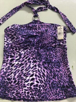 Tankini de natação Dana Buchman estampa de animais tamanho 10 novo com etiquetas - Imagem 1 de 3