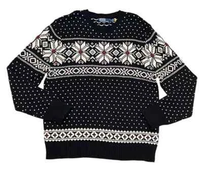 $249 Polo Ralph Lauren Fair Isle Copo de Nieve Nordic Sun Valley Suéter de Vacaciones XL Foto 1 de 4