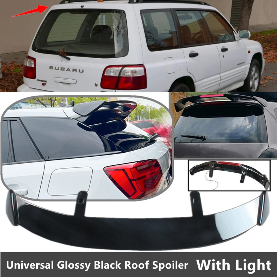 Universal For 98-00 Subaru Forester Rear Window Roof Spoiler Tail Wing W/ Light Foto 1 de 4