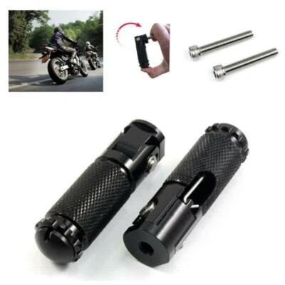 2X Juego trasero plegable CNC aluminio motocicleta ATV reposapiés reposapiés clavija Foto 1 de 4