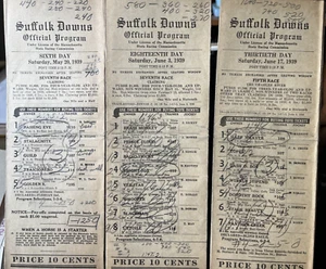 Vintage Suffolk Downs Horse Racing Programs 1939 - Picture 1 of 11