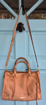 Rebecca Minkoff Regan Satchel Bag  Almond Leather Crossbody Distressed Read - Image 1 of 4