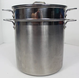 All-Clad 12QT Stainless Steel 4 Piece Multi Pot W/ Lid Perforated Insert Steamer - Picture 1 of 7