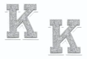 Felt Letter K Patch Set of 2 Iron On 2.5” Tall White Applique Alphabet DIY Craft - Picture 1 of 2