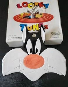 Vintage 1993 Warner Bros Looney Tunes Sylvester Cat Ceramic Tile Trivet In Box - Picture 1 of 6