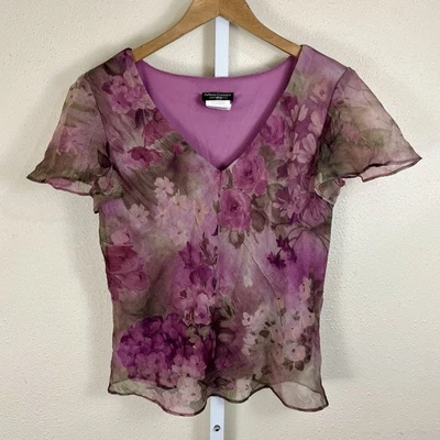 Top arrugado vintage años 90 Miss Dorby floral aleteo mujer 12 caprichosos coqueta Foto 1 de 3