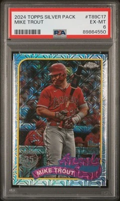 2024 TOPPS SILVER PACK 1989 CHROME PROMO #T89C17 MIKE TROUT PSA 6 - Image 1 of 2