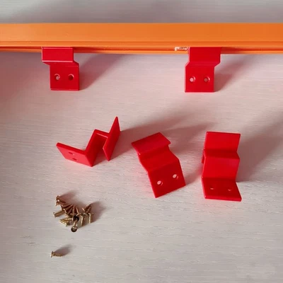 Wall Track Mount Hot Wheels Track Compatible Wall Mount Lot Of 15-Red - image 1 of 4