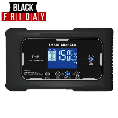 15A Automatic Smart Charger 12/24V Lead-Acid Lithium lron LiFePO4 Charger Repair - Image 1 of 4