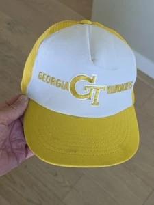 🚨 Sombrero de camionero vintage años 80 Georgia Tech Yellowjackets snapback - Imagen 1 de 10