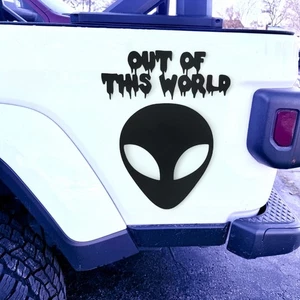 ALIEN WORLD Vinyl Decal -Sticker for Car Truck Jeep Bumper Wall Window Bumper - Picture 1 of 3