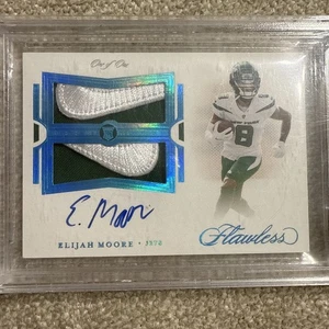 2021 Panini Flawless - RC Dual Nike Patch Auto Elijah Moore 1/1 one of one - Picture 1 of 6