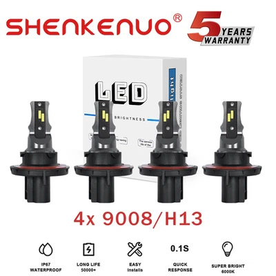 4X Bombillas LED para Ford F-250 F-350 Super Duty 2017-2020 Hi Low Foto 1 de 4