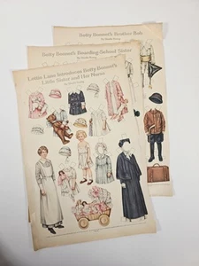 Betty Bonnet's Paper Dolls • (Lotto di 3) • Collegio-Scuola, Fratello, Sorella Infermiera - Foto 1 di 4