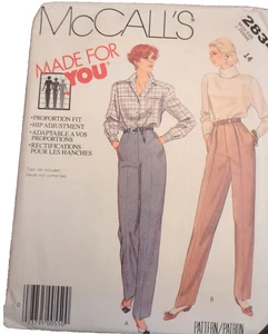 McCall's "MADE FOR YOU" Sewing Pattern #2834 Misses' PANTS SIZE 14 UC/FF - Picture 1 of 15