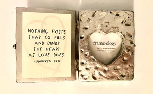 Book Style Heart Picture / Photo Frame Metal - 3 3/4” x 4 3/4” Front Cover Used - Picture 1 of 5