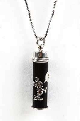 Collar colgante de ratón de dibujos animados de oro amarillo de plata esterlina con jaspe para mujer Foto 1 de 4