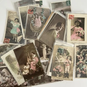 30 RPPC Real Photo Tinted Children c1910 Vintage Postcards German French - Picture 1 of 4
