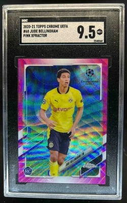 2020-21 Topps Chrome UEFA Jude Bellingham RC Pink X Fractor #68 Dortmund SGC 9.5 - Image 1 of 2