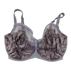 Wacoal Floral Lace Unlined Full Coverage Bra In Purple Women’s Size 32DDD - Picture 1 of 7