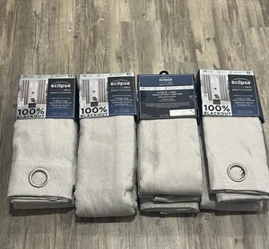 4- Eclipse Ambiance Blackout Energy-Efficient Thermal Curtain , 50 " x 84" Ivory - Picture 1 of 4