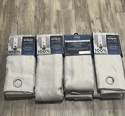 4- Eclipse Ambiance Blackout Energy-Efficient Thermal Curtain , 50 " x 84" Ivory - Image 1 of 4