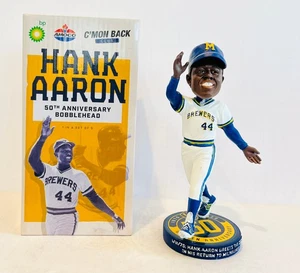Hank Aaron 50th Anniversary 2021 Milwaukee Brewers Braves Bobblehead SGA - Picture 1 of 4