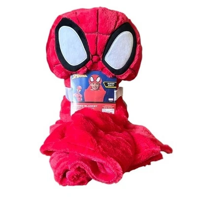 Marvel Kids Spider-Man Red Plush  Hooded Throw Blanket 30in x 50in NWT - Image 1 of 4
