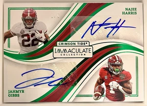 2023 Immaculate Dual Auto 1/5 (Bookend 1/1) Najee Harris Jahmyr Gibbs Alabama - Picture 1 of 2