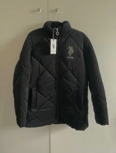 Black U.S. POLO ASSN. Long Sleeve Quilted Jacket UK10/S - Picture 1 of 10