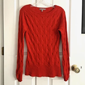Neiman Marcus M Cashmere Collection strukturierter leichter roter Rundhals Pullover* - Bild 1 von 17